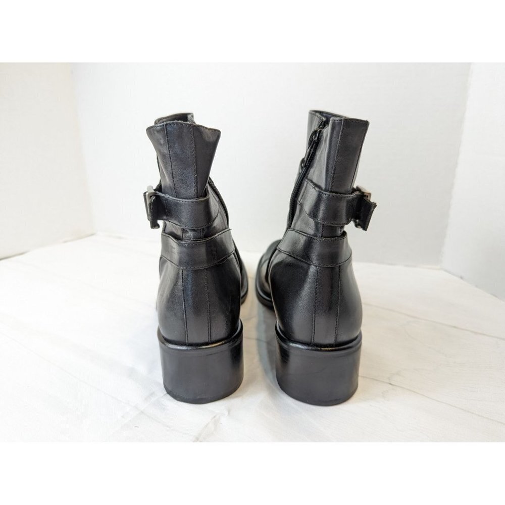 Bakers Black Leather Ankle Booties with Buckle Strap Detail - Picture 9 of 12